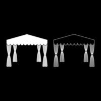 Canopy Pop up tent Commercial pavilion Awning for rest Marquee Chuppah icon outline set white color vector illustration flat style image