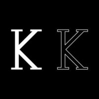 kappa símbolo griego letra mayúscula mayúscula fuente icono contorno conjunto color blanco vector ilustración estilo plano imagen