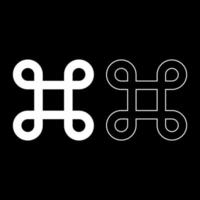 Sharp symbol Hashtag Label Tag icon outline set white color vector illustration flat style image
