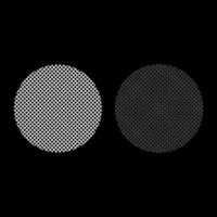 conjunto de contorno de icono de material de filtro redondo color blanco ilustración vectorial imagen de estilo plano vector