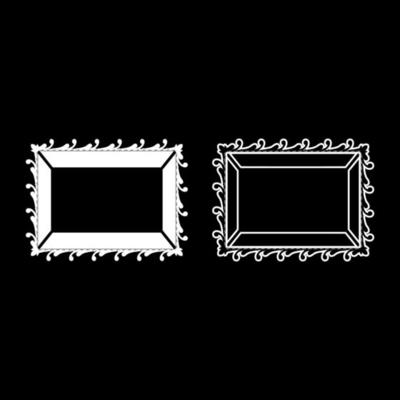 Picture frame icon outline set white color vector illustration flat style image
