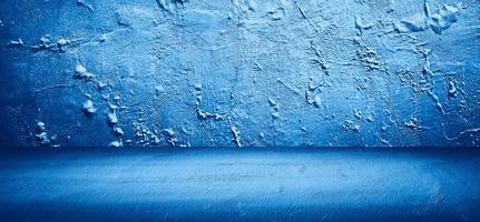 blue empty room cement concrete floor and wall abstract texture background photo