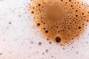 Surface texture of hot milk coffee and soft froth photo