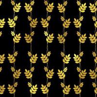 Golden Vines Black Background Seamless photo