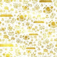 Exotic Floral Pattern Garden in White Golden Tones photo