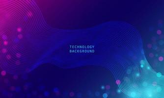 Wave of particles on blue background. abstract technology particles mesh background. vector