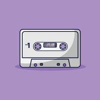 Cassette Tape Vector Illustration. Audio Recorder. Vintage Item. Flat Cartoon Style Suitable for Icon, Web Landing Page, Banner, Flyer, Sticker, Card, Background
