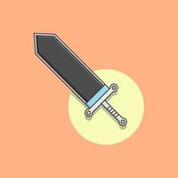 Broadsword Vector Illustration. Medieval Weapon. Object. Flat Cartoon Style Suitable for Icon, Web Landing Page, Banner, Flyer, Sticker, Card, Background, T-Shirt, Clip-art