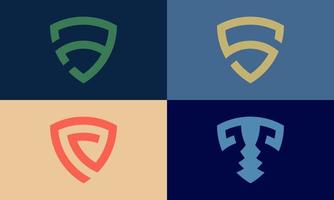 conjunto de logotipos de series geométricas abstractas, estilo simple y moderno, símbolo minimalista y colorido, enfoque geométrico único adecuado para todo tipo de negocios y marcas vector