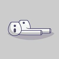 Wireless Earphone Vector Icon Illustration. Wireless Earphone Vector. Flat Cartoon Style Suitable for Web, Landing Page, Banner, Flyer, Sticker, Wallpaper, Background, Mobile App, UI