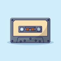 Cassette Tape Vector Illustration. Audio Recorder. Vintage Item. Flat Cartoon Style Suitable for Web Landing Page, Banner, Flyer, Sticker, Card, Background