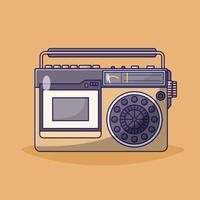 ilustración de icono de vector de radio vintage. vectores de radio estilo de caricatura plano adecuado para web, página de inicio, banner, volante, pegatina, papel tapiz, fondo, aplicación móvil, ui