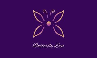 butterfly logo, simple and modern concept suitable for beauty, cosmetic, salon, women business and brands, minimalist linear style vector