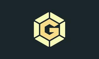 logotipo hexagonal g gem, concepto simple y moderno, símbolo minimalista de estilo plano adecuado para todo tipo de negocios y marcas vector