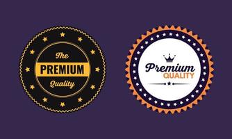 Set of 2 Premium Quality Vintage Badges and Stamp in Vector Isolated