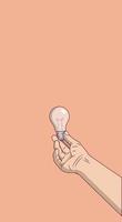 hand holding light bulb copy-space, social media vertical post design template also suitable for web, banner, sticker, flyer, wallpaper, background vector