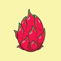 Ilustración de vector de fruta de dragón. diseño de frutas comida sana. estilo de caricatura plano adecuado para icono, página de inicio web, pancarta, volante, pegatina, tarjeta, fondo, camiseta, clip-art