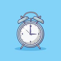 Alarm Clock Vector Illustration. Analog Timer. Retro Item. Flat Cartoon Style Suitable for Web Landing Page, Banner, Flyer, Sticker, Card, Background