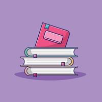 Pile of Books Vector Illustration. Back to School. Education. Flat Cartoon Style Suitable for Web Landing Page, Banner, Flyer, Sticker, Card, Background, T-Shirt, Clip-art