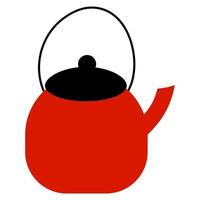 vector illustration of teapot in cartoon flat style. Teakettle on white background