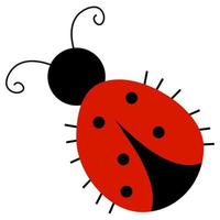 Vector ladybug in cartoon hand drawn flat style