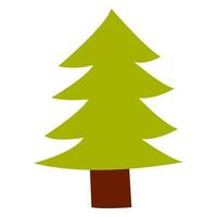 Vector illustration of Christmas tree in cartoon flat childish style