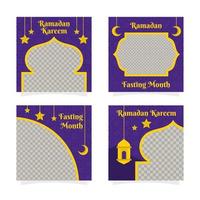 Ramadan Fasting Month Social Media Template Collection vector