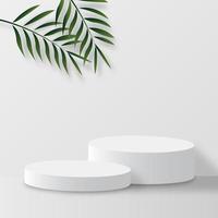 3d display product abstract minimal scene with geometric podium platform. Abstract background with white color geometric 3d podiums. Vector illustration.