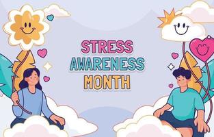 Background of Stress Awareness Month vector