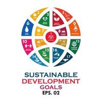 ilustración de la plantilla del logotipo del buen mundo objetivos de desarrollo sostenible vector
