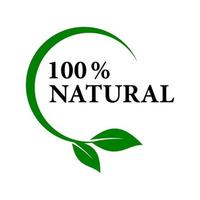 100 percent natural logo design template illustration. suitable for brand, label, mark etc