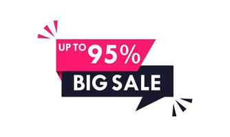 Big sale up to 95 percent off all sale styles in stores and online, Special offer sale 95 percent  number tag voucher vector illustration.