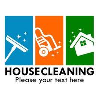 house cleaning logo template illustration vector