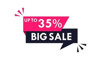 Big sale up to 35 percent off all sale styles in stores and online, Special offer sale 35 percent  number tag voucher vector illustration.