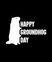 Groundhog Day Illustration Pro Vector