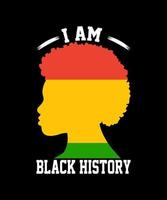 I am black history vector template