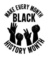 Hand drawn flat black history month vector