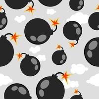 Seamless pattern of bomb illustration vector