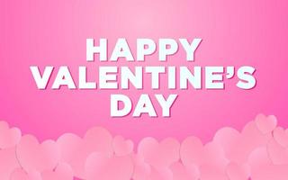 Happy valentines day background in papercut  effectcts vector