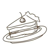 cake hand drawn line art vector design