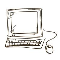 hand drawn personal computer vector