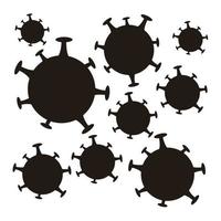 corona virus pattern black and white vector