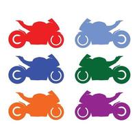 colorful motorbike icon vector