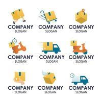 Goods Contactless Delivery Logo Collection vector