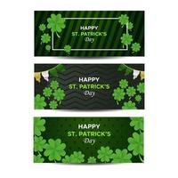 colección de banners de trébol de san patricio vector