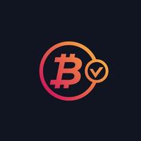 pago bitcoin aprobado vector