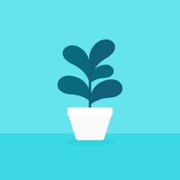 plant in pot, flat style vector