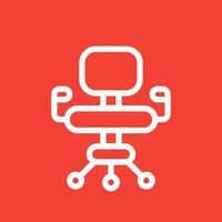 office chair icon in linear style vector