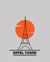 simple logo of eiffel tower vector