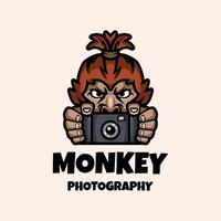 Illustration vector graphic of Monkey Photography, good for logo design